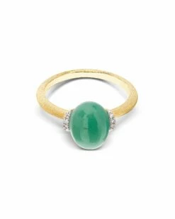 "Amazonia" Gold, Diamonds And Green Aventurine Ring (SMALL) -Nanis Sales AS4 603 ST F 3