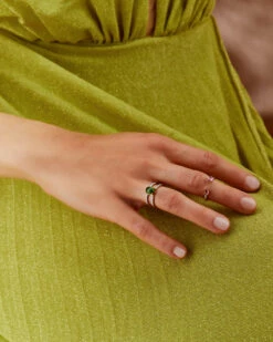 "Tourmalines" Gold And Diamonds, Pink And Green Tourmalines, Double Piece Ring -Nanis Sales AS5 598 1