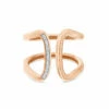 SUNSET "Libera" Rose Gold And Diamonds Design Band Ring -Nanis Sales AS5 602 ROSE 1