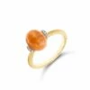 "Petra" Gold, Diamonds And Orange Aventurine Ring (SMALL) -Nanis Sales AS5 603 ST F 2