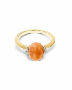 "Petra" Gold, Diamonds And Orange Aventurine Ring (SMALL) 7 "Petra" Gold, Diamonds And Orange Aventurine Ring (SMALL) -Nanis Sales AS5 603 ST F 3