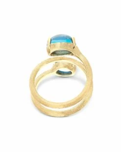 "Azure" Gold, Diamonds And London Blue Topaz Spiral Ring -Nanis Sales AS55 597 ST B