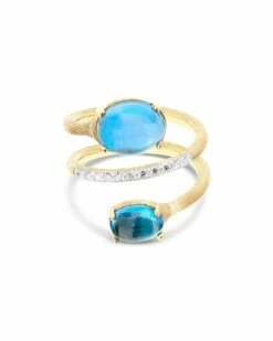 "Azure" Gold, Diamonds And London Blue Topaz Spiral Ring -Nanis Sales AS55 597 ST F1