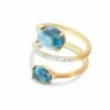 "Azure" Gold, Diamonds And London Blue Topaz Spiral Ring