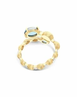 "Azure" Gold, Diamonds And London Blue Topaz Ring -Nanis Sales AS56 597 ST B