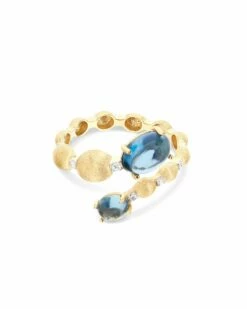 "Azure" Gold, Diamonds And London Blue Topaz Ring -Nanis Sales AS56 597 ST F1