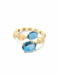 "Azure" Gold, Diamonds And London Blue Topaz Open Ring -Nanis Sales AS57 597 ST F1