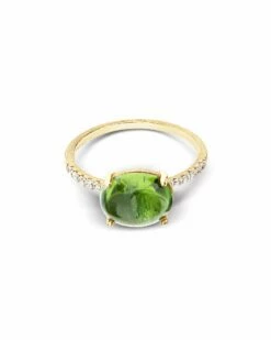 "Tourmalines" Gold, Diamonds And Green Tourmaline Ring (big) -Nanis Sales AS7 598 ST L