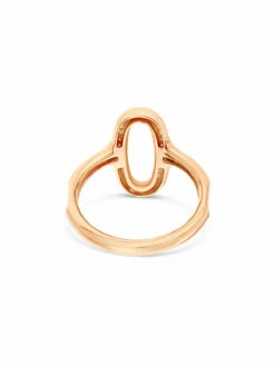 SUNSET "Libera" Rose Gold And Diamonds Oval Signet Ring -Nanis Sales AS7 602 ROSE 5