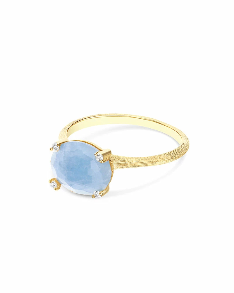 "Ipanema" Gold, Aquamarine And Diamonds Ring (medium) 3 "Ipanema" Gold, Aquamarine And Diamonds Ring (medium)