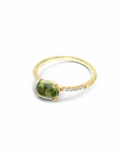 "Tourmalines" Gold, Diamonds And Green Tourmaline Ring (medium) -Nanis Sales AS8 598 ST F1