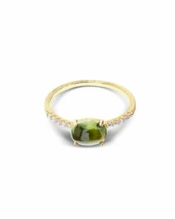 "Tourmalines" Gold, Diamonds And Green Tourmaline Ring (medium) -Nanis Sales AS8 598 ST L