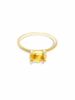 "Ipanema " Gold, Citrine Quartz And Diamonds Ring -Nanis Sales AS9 576 ST F1