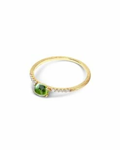 "Tourmalines" Gold, Diamonds And Green Tourmaline Ring (small) -Nanis Sales AS9 598 ST F1