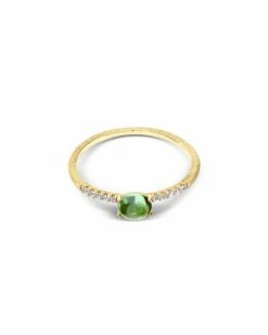 "Tourmalines" Gold, Diamonds And Green Tourmaline Ring (small) -Nanis Sales AS9 598 ST L