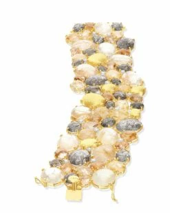 "Ipanema" Rutilated Quartz, Diamonds And Gold Cuff Bracelet -Nanis Sales BS12 515 ST F2