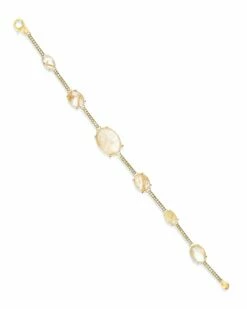 Ipanema "Aria" Yellow Rutilated Quartz, Diamonds And Gold Bars Bracelet -Nanis Sales BS3 596 ST F2