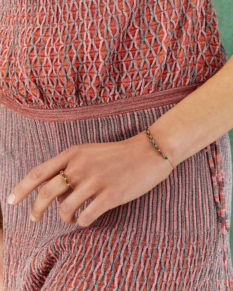 "Tourmalines" Gold, Diamonds And Tourmaline Colorful Bracelet 4 "Tourmalines" Gold, Diamonds And Tourmaline Colorful Bracelet - Image 2