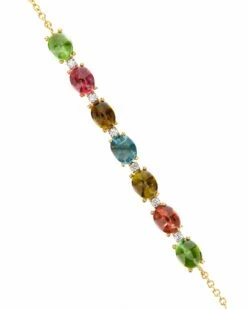 "Tourmalines" Gold, Diamonds And Tourmaline Colorful Bracelet 9 "Tourmalines" Gold, Diamonds And Tourmaline Colorful Bracelet -Nanis Sales BS3 598 ST D1