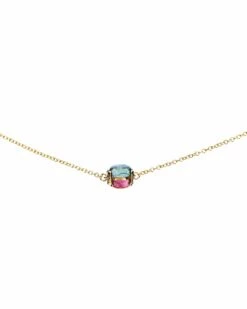 "Tourmalines" Gold And Double Tourmaline Cabochon Choker