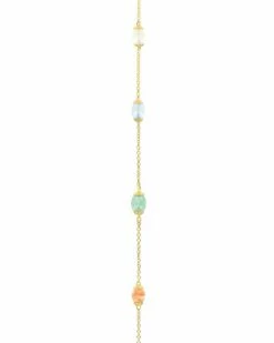 "Rainbow" Gold And Natural Stones Convertible Necklace (LARGE) -Nanis Sales CN10 603 ST B