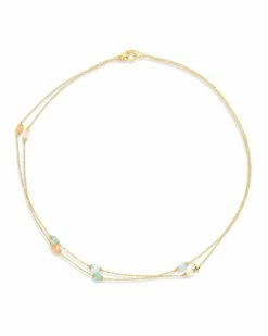 "Rainbow" Gold And Natural Stones Convertible Necklace (LARGE) -Nanis Sales CN10 603 ST D