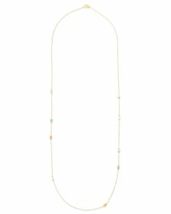 "Rainbow" Gold And Natural Stones Convertible Necklace (LARGE) -Nanis Sales CN10 603 ST F2