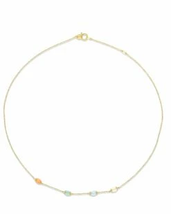 "Rainbow" Gold And Natural Stones Necklace (SMALL)