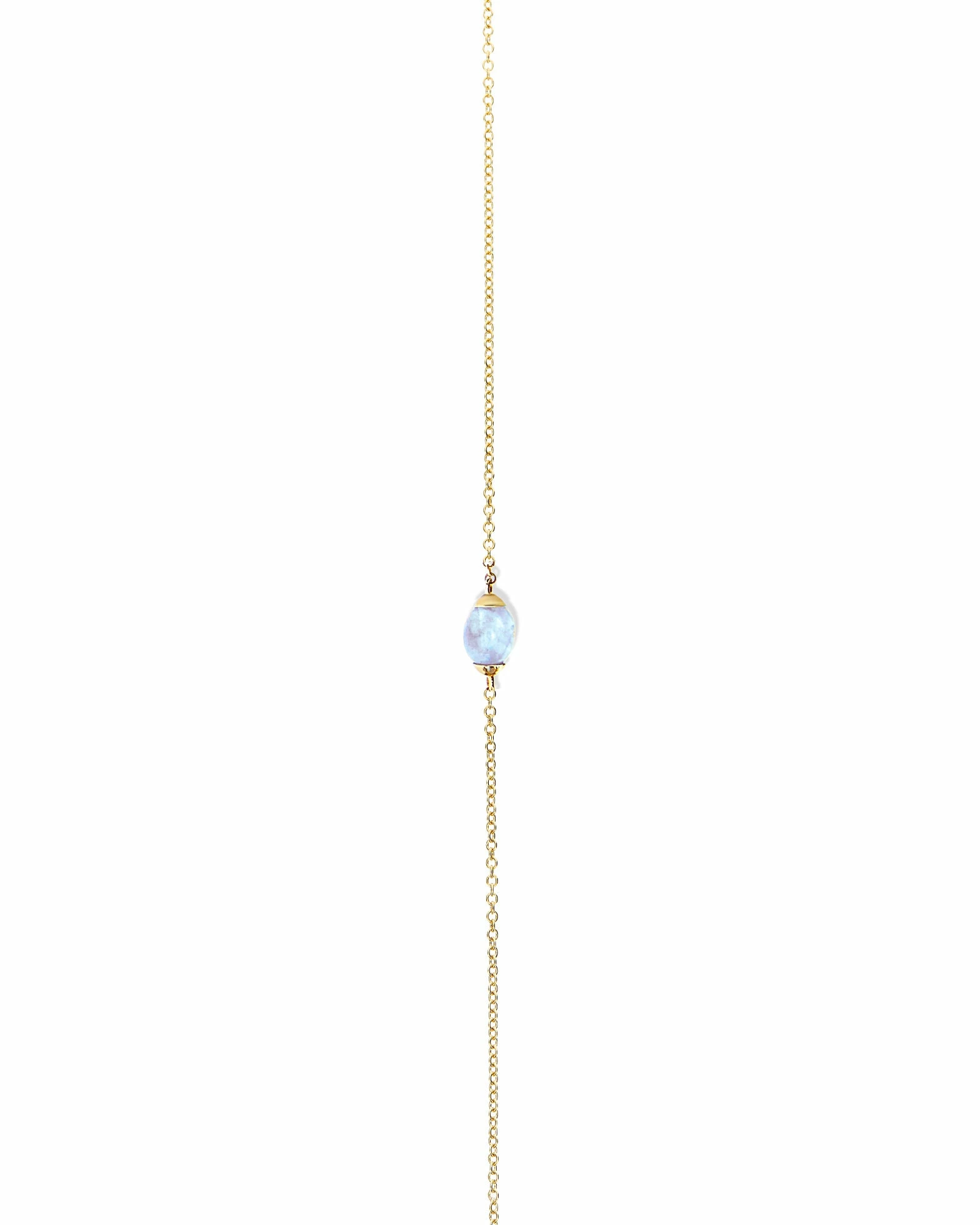 "Azure" Gold And Milky Aquamarine Necklace (SMALL) 5 "Azure" Gold And Milky Aquamarine Necklace (SMALL) - Image 3