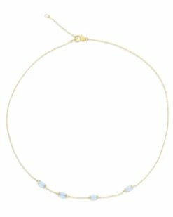 "azure" Gold And Milky Aquamarine Necklace