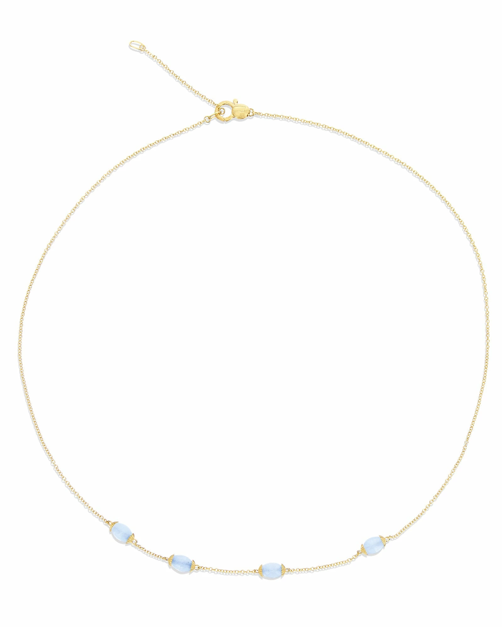 "azure" Gold And Milky Aquamarine Necklace 3 "azure" Gold And Milky Aquamarine Necklace