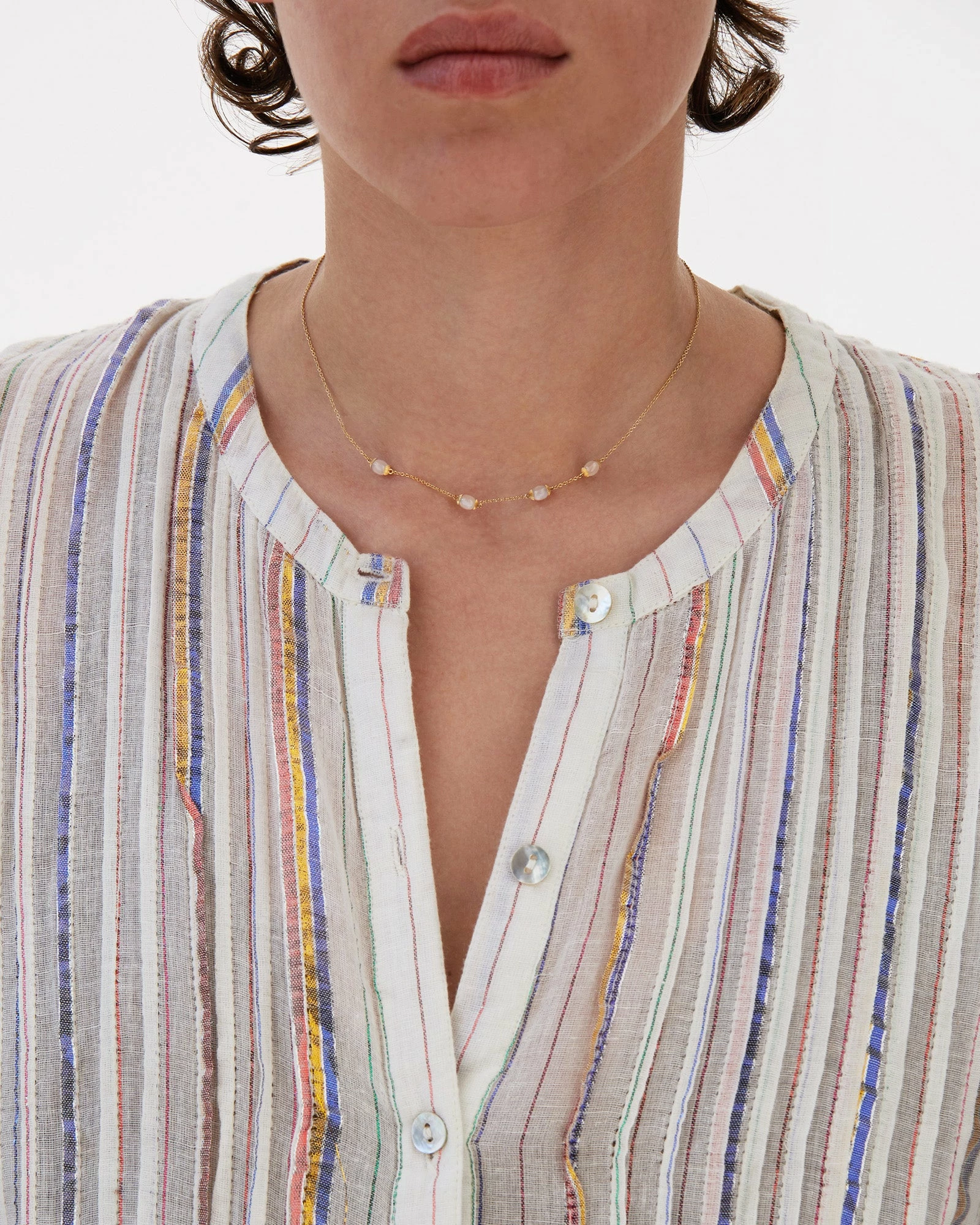 "white Desert" Gold And Moonstone Necklace 4 "white Desert" Gold And Moonstone Necklace - Image 2