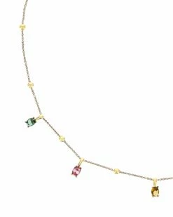 "Tourmalines" Gold And Tourmaline Colorful Collar Necklace -Nanis Sales CN3 601 ST D1