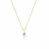 "Azure" Gold, Diamonds And London Blue Topaz Dainty Tiny Pendant -Nanis Sales CN5 597 ST D1