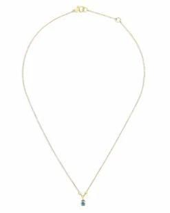 "Azure" Gold, Diamonds And London Blue Topaz Dainty Tiny Pendant 7 "Azure" Gold, Diamonds And London Blue Topaz Dainty Tiny Pendant -Nanis Sales CN5 597 ST F1