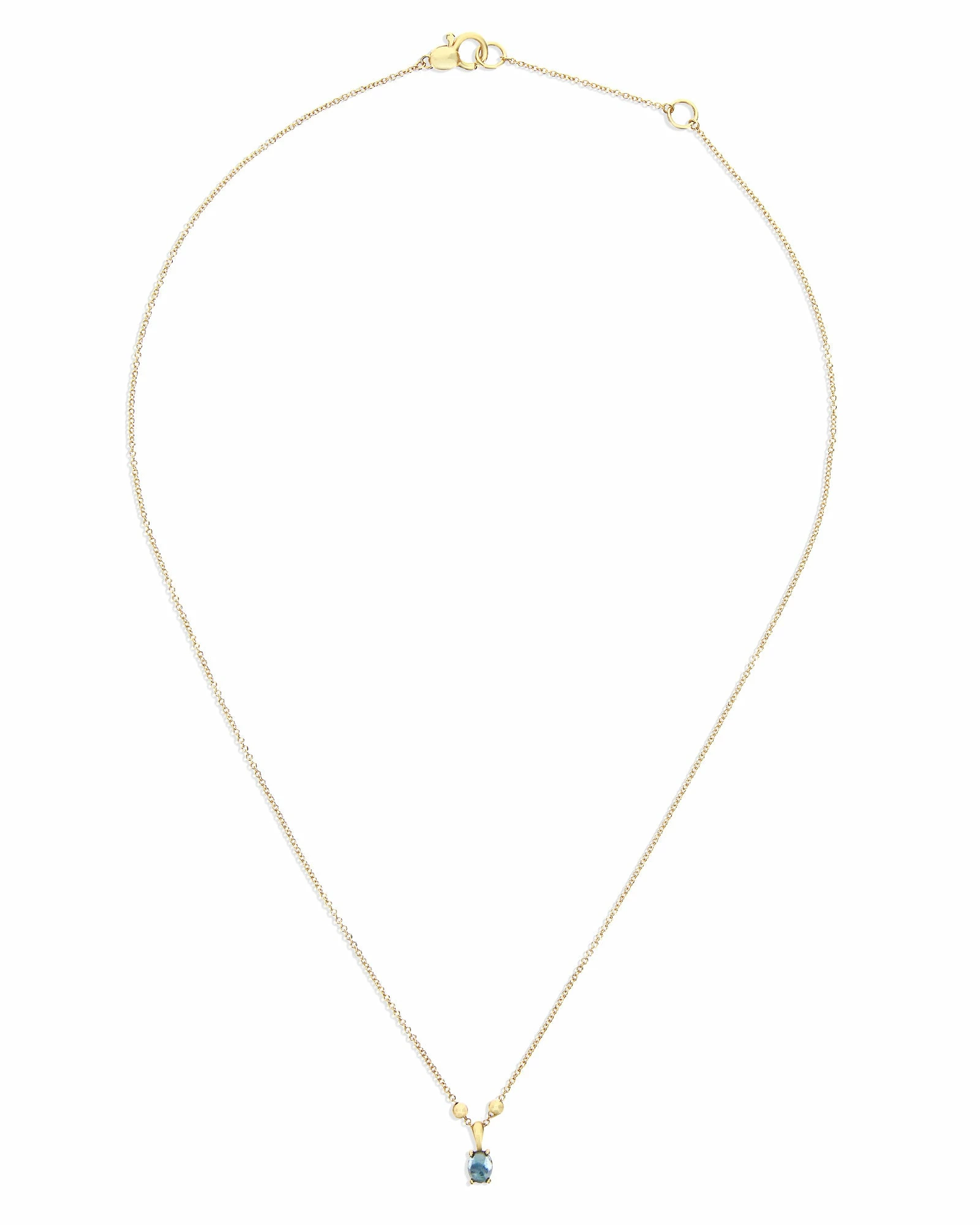 "Azure" Gold, Diamonds And London Blue Topaz Dainty Tiny Pendant 5 "Azure" Gold, Diamonds And London Blue Topaz Dainty Tiny Pendant - Image 3