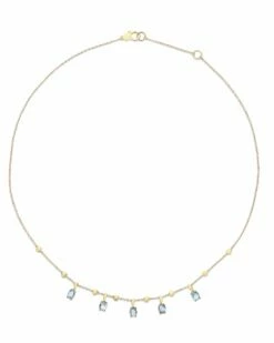 "Azure" Gold And London Blue Topaz Collar Necklace