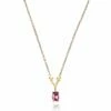 "Tourmalines" Gold And Pink Tourmaline Delicate Necklace