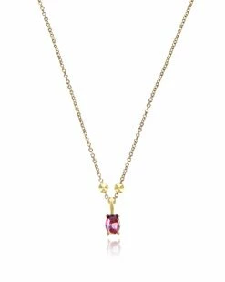 "Tourmalines" Gold And Pink Tourmaline Delicate Necklace