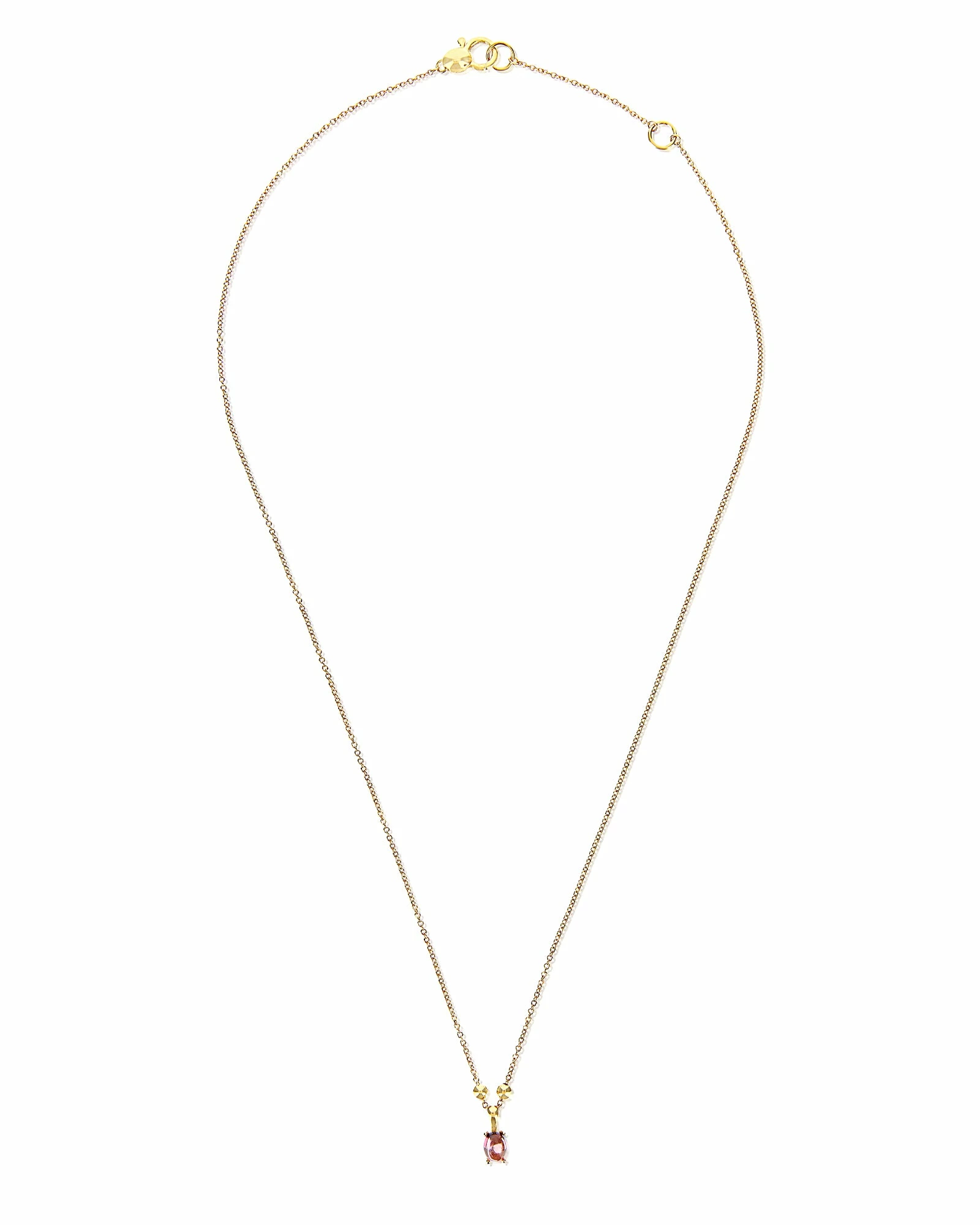 "Tourmalines" Gold And Pink Tourmaline Delicate Necklace 5 "Tourmalines" Gold And Pink Tourmaline Delicate Necklace - Image 3