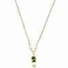 "Tourmalines" Gold And Green Tourmaline Delicate Necklace