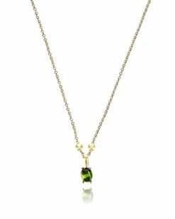 "Tourmalines" Gold And Green Tourmaline Delicate Necklace
