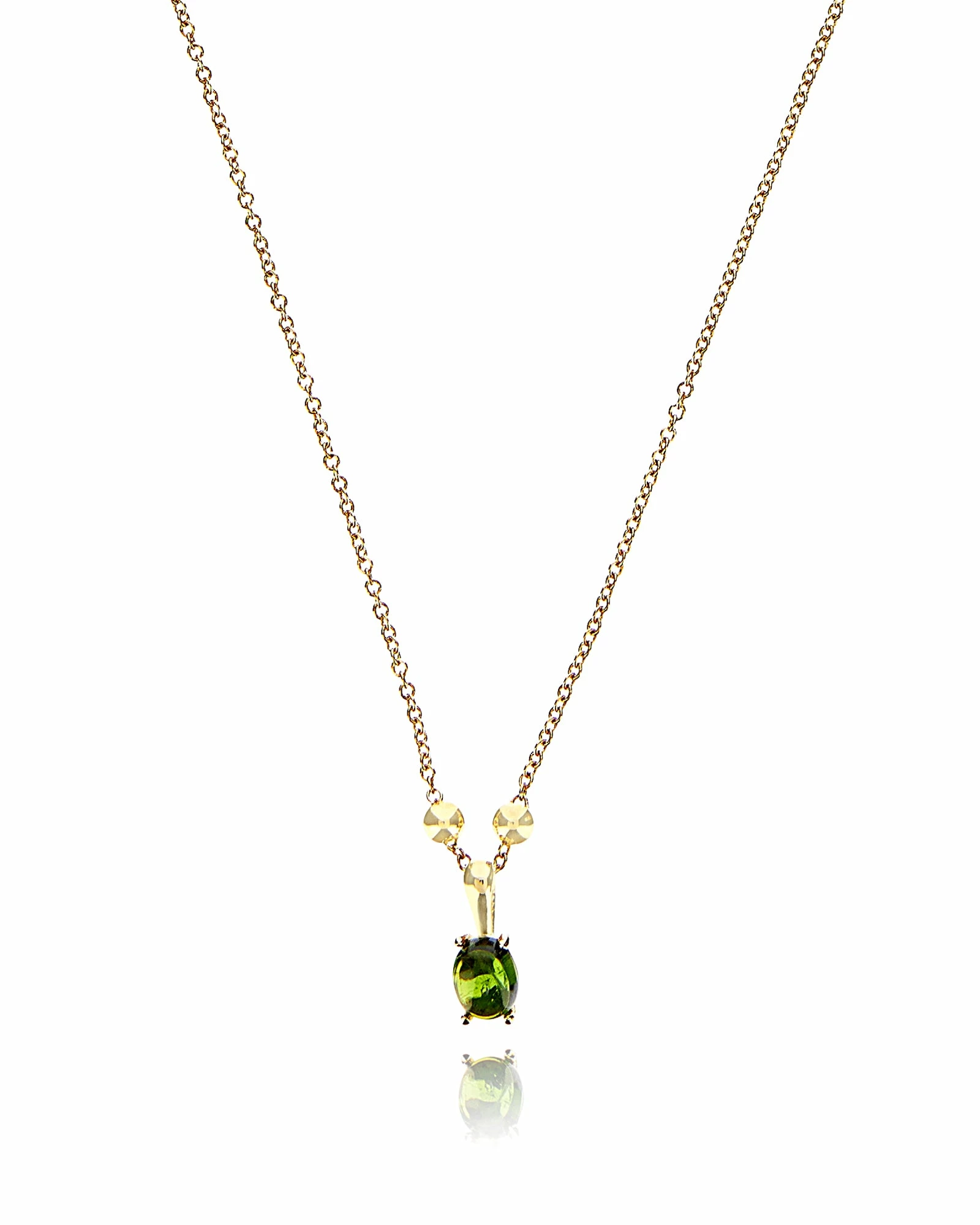 "Tourmalines" Gold And Green Tourmaline Delicate Necklace 3 "Tourmalines" Gold And Green Tourmaline Delicate Necklace
