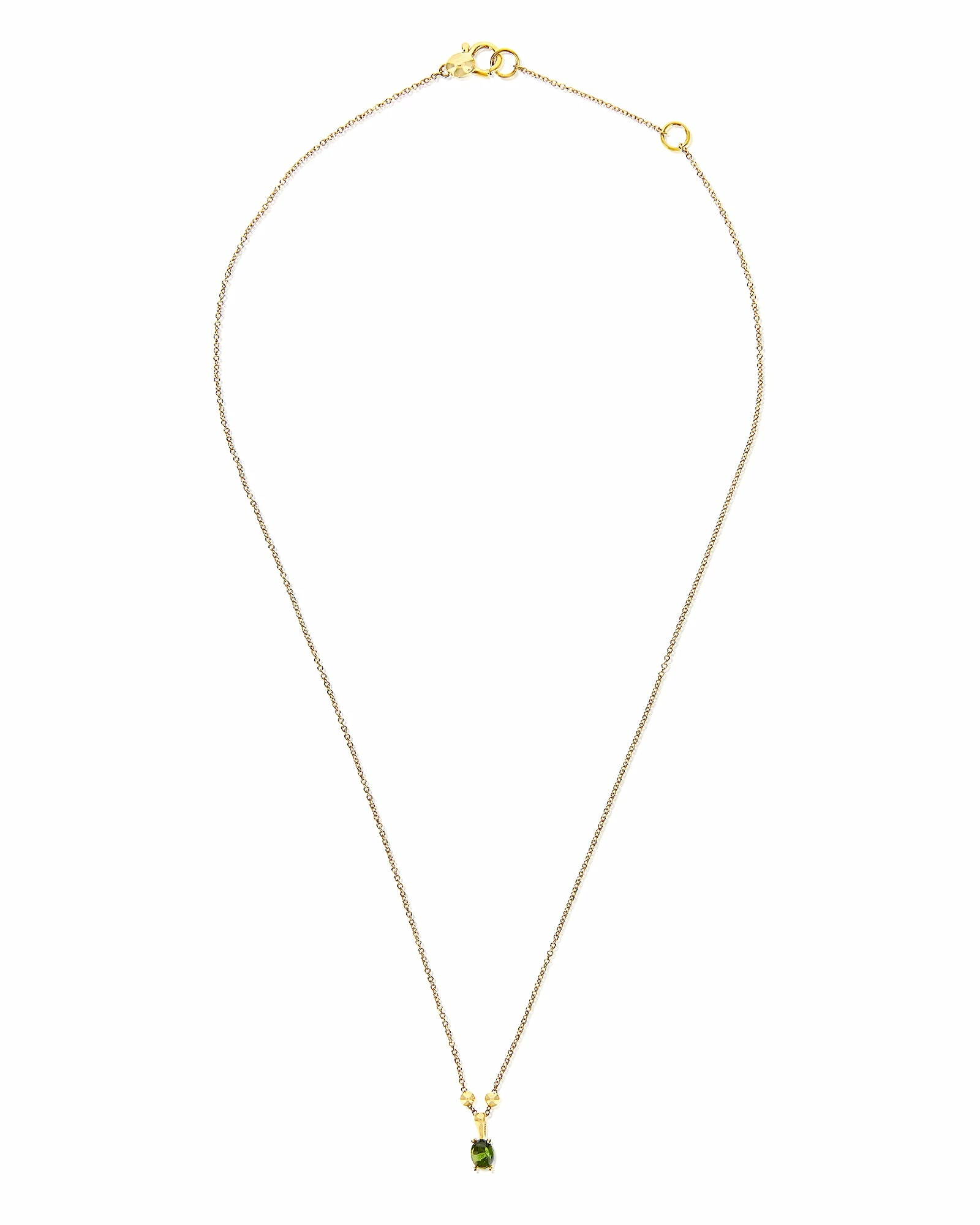 "Tourmalines" Gold And Green Tourmaline Delicate Necklace 5 "Tourmalines" Gold And Green Tourmaline Delicate Necklace - Image 3