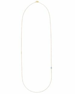 "Azure" Gold And Milky Aquamarine Necklace (LARGE)