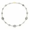 Ipanema "Aria" Grey Rutilated Quartz, Diamonds And Gold Bars Collar Necklace