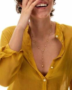 "Soffio" Gold And Diamonds Y Necklace -Nanis Sales CS10 583 1