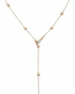 SUNSET "Soffio" Rose Gold And Diamonds Y Necklace -Nanis Sales CS10 583 ROSE1