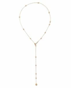 SUNSET "Soffio" Rose Gold And Diamonds Y Necklace