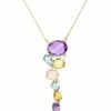"ipanema" Gold, Amethyst, Blue Topaz. Quartz And Diamonds Necklace -Nanis Sales CS11 515 D